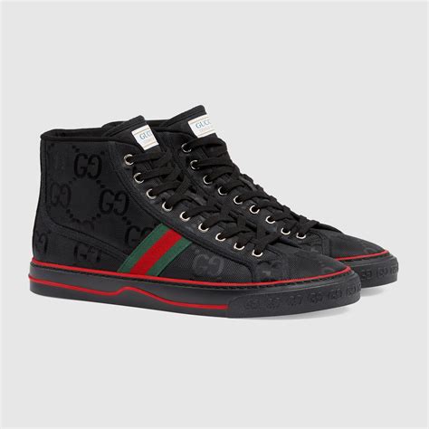 gucci mens black trainers|gucci men's sneakers sale.